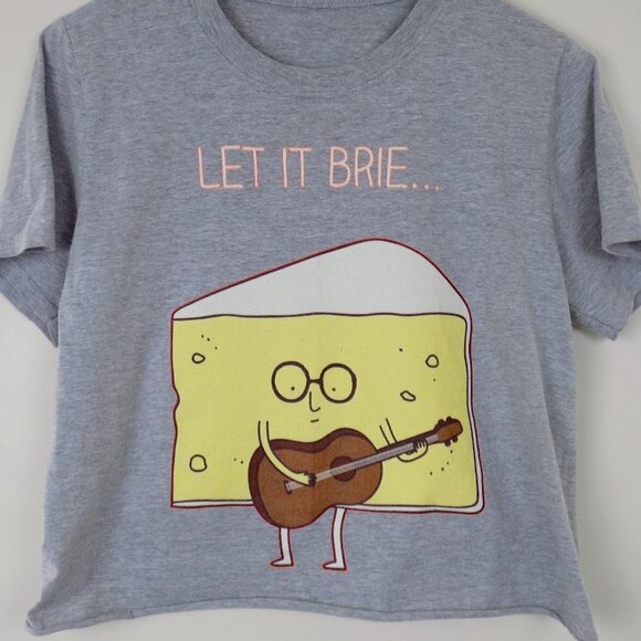 let it brie pun funny food cropped graphic tee - Picture 1 of 4